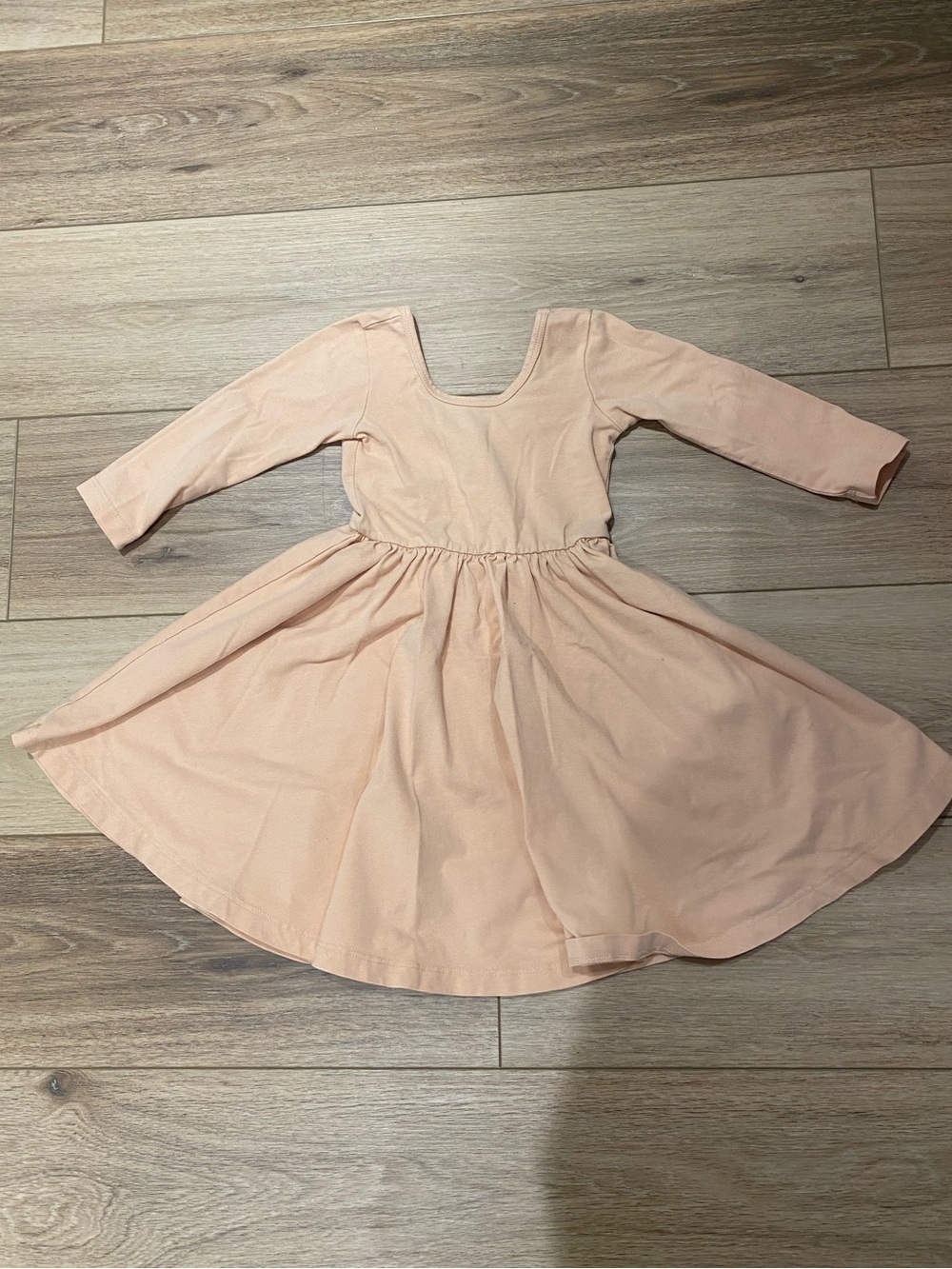 Alice and Ames Peach Long Sleeve Twirl Dress